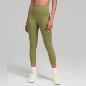 LULULEMON Wunder Train High Rise Crop size 10 Bronze Green 23 inseam‎ Leggings